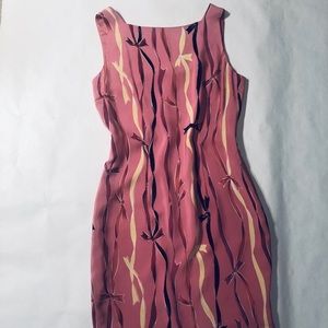 Dana Buchman Dark Pink Silk Ribbon Dress
